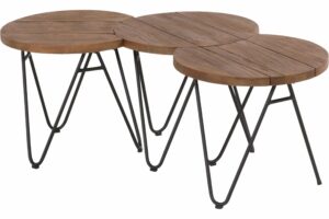 Sophie Teak Moon sidebordssett - black/vintage brown