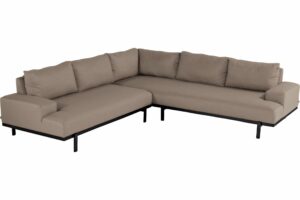 Lucas hjørnesofa - sort/Sunbrella Taupe Chine'