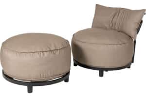 Alternative view of Emma Puff - Sunbrella Taupe Chiné