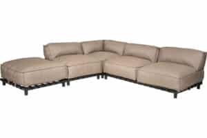 Alternative view of Emma Lounge puff - Sunbrella Taupe Chiné