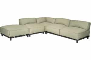 Alternative view of Emma Lounge puff - Sunbrella Almond