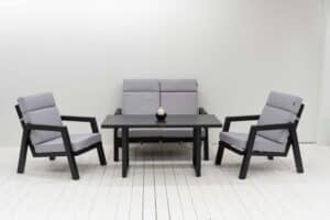 Alternative view of Ancona sofagruppe med bord (regulerbar sofa) - carbon black