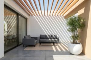 Alternative view of Hunter sofagruppe 3+2 med bord – Sunbrella flanelle