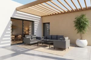 Alternative view of Hunter sofagruppe 3+2+1 med bord – Sunbrella flanelle