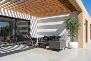 Alternative view of Hunter sofagruppe 3+1+1 med bord – Sunbrella flanelle