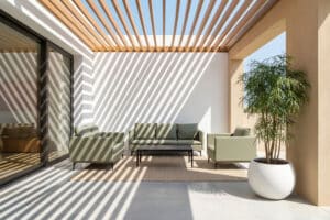 Alternative view of Hunter sofagruppe 3+2+1 med bord – Sunbrella almond